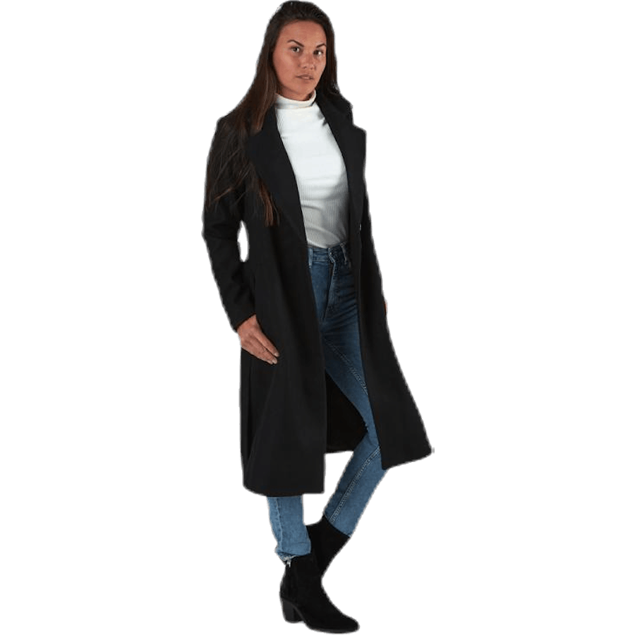 Gina Wool Wrap Coat Cc Otw Black