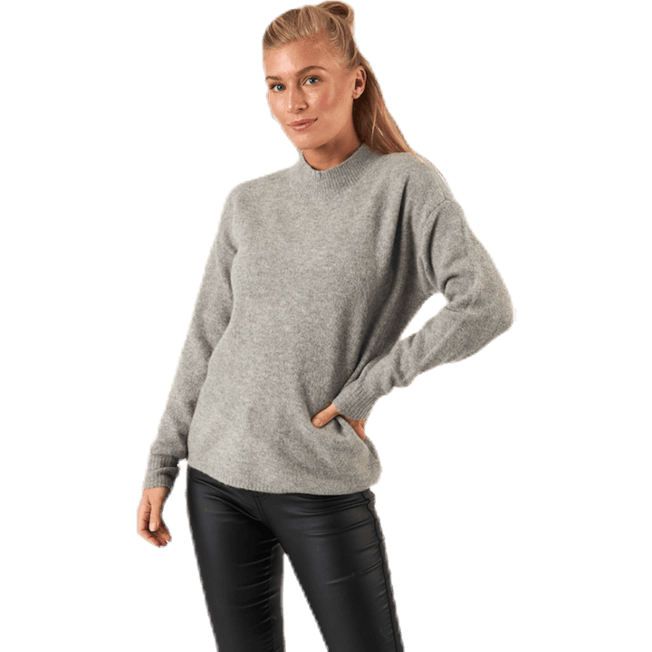 Skyla Ls O-Neck Wool Knit Grey