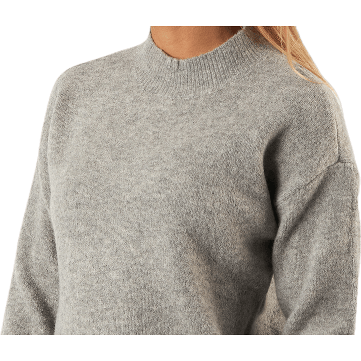 Skyla Ls O-Neck Wool Knit Grey