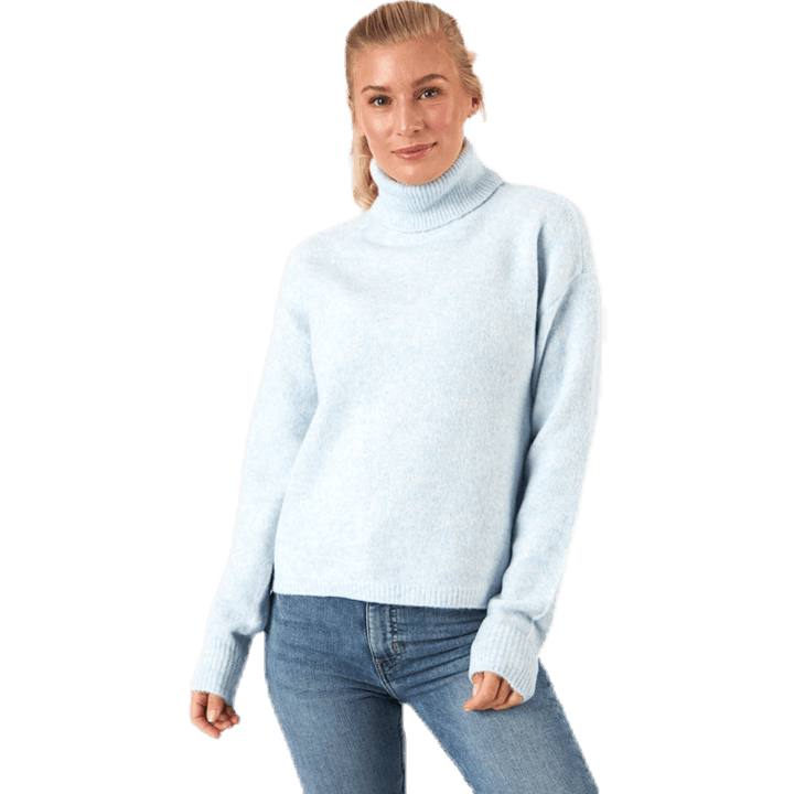 Skyla Ls Roll Neck Wool Knit Blue