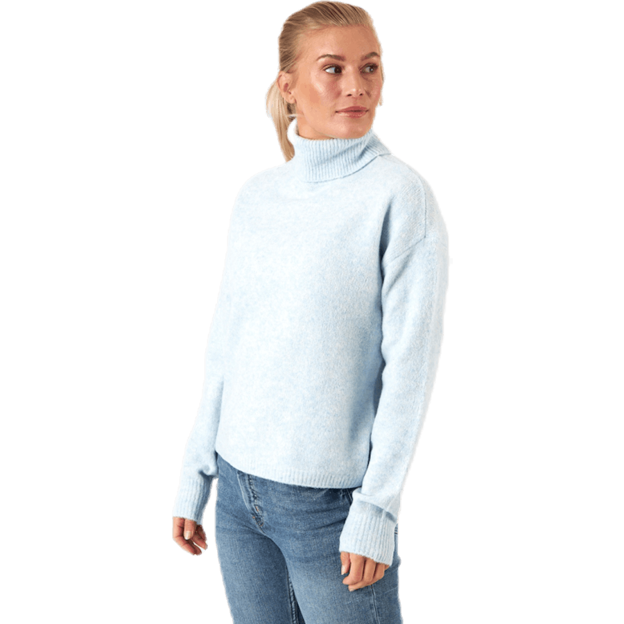 Skyla Ls Roll Neck Wool Knit Blue