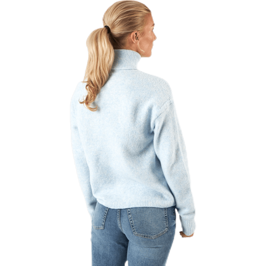 Skyla Ls Roll Neck Wool Knit Blue