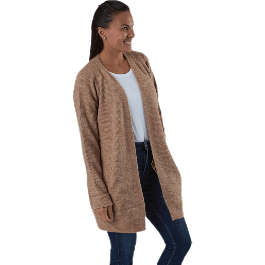 Ellen Ls Lange Strickjacke Beige