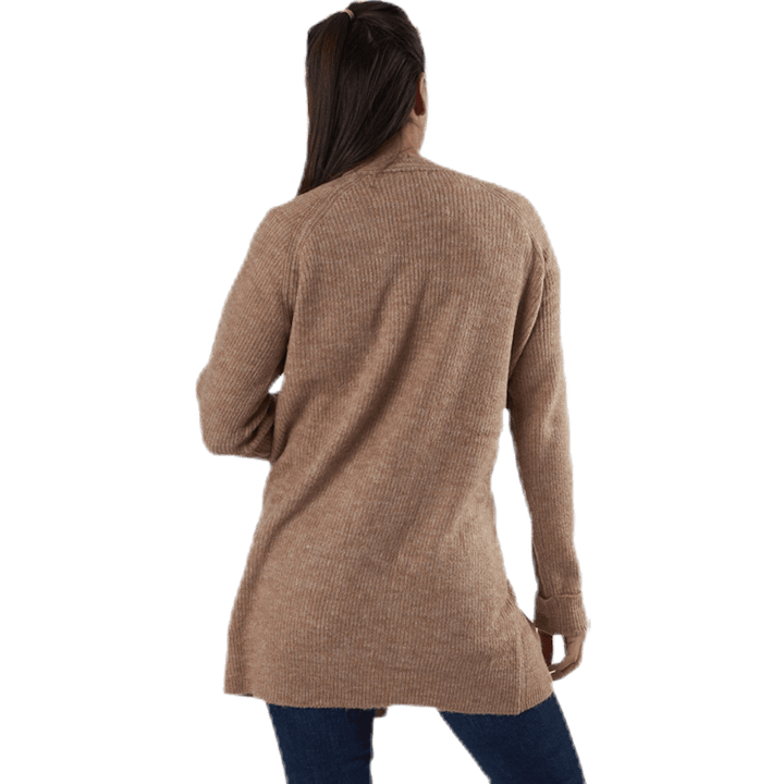 Ellen Ls Lange Strickjacke Beige