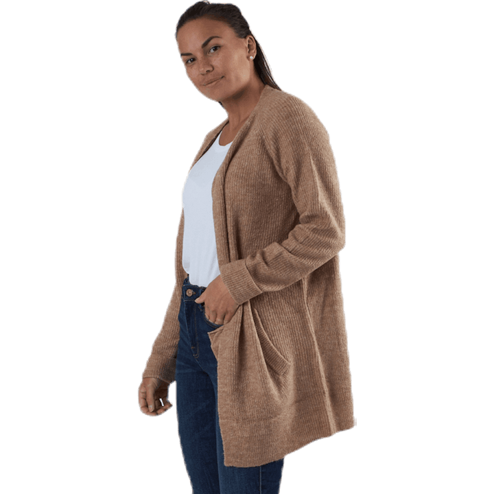 Ellen Ls Lange Strickjacke Beige