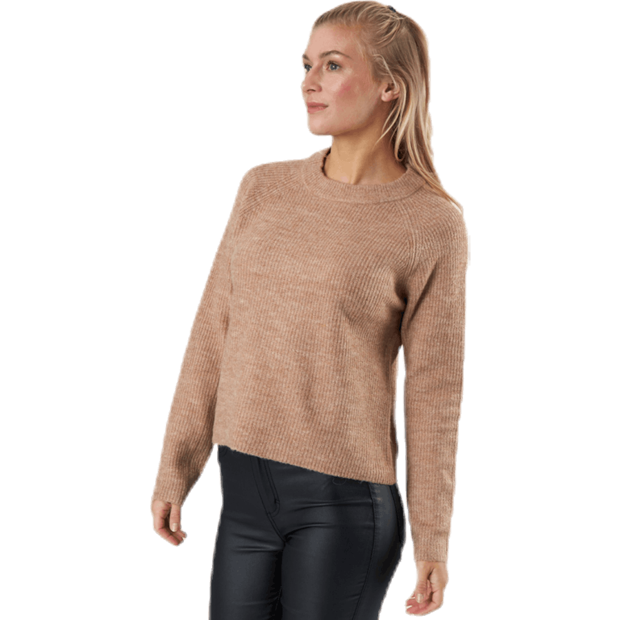Ellen Ls O-Neck Knit Beige