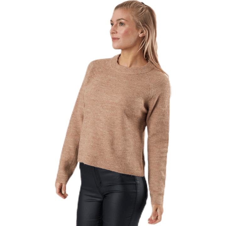 Ellen Ls O-Neck Knit Beige