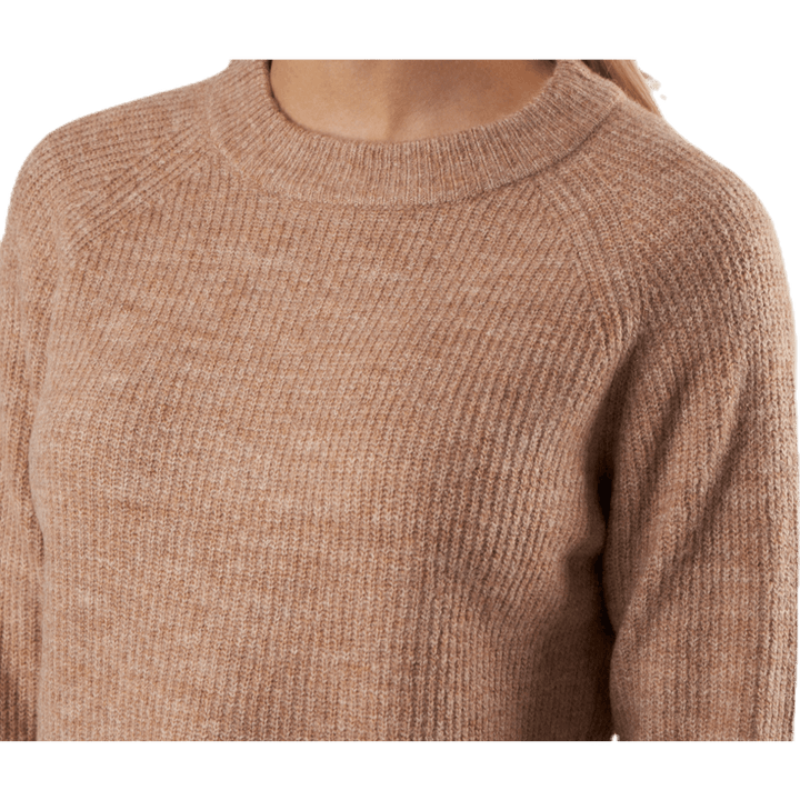 Ellen Ls O-Neck Knit Beige