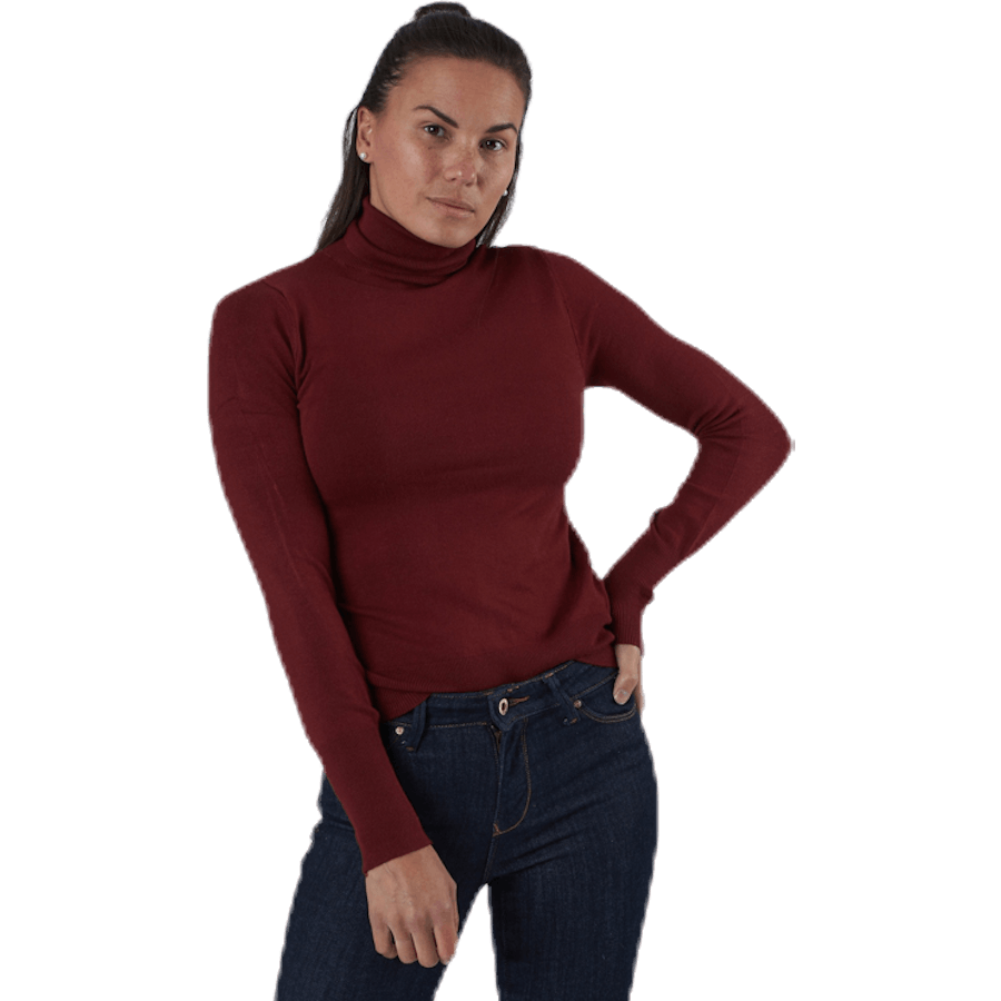 Venice L/S Rollneck Pullover Knt Red