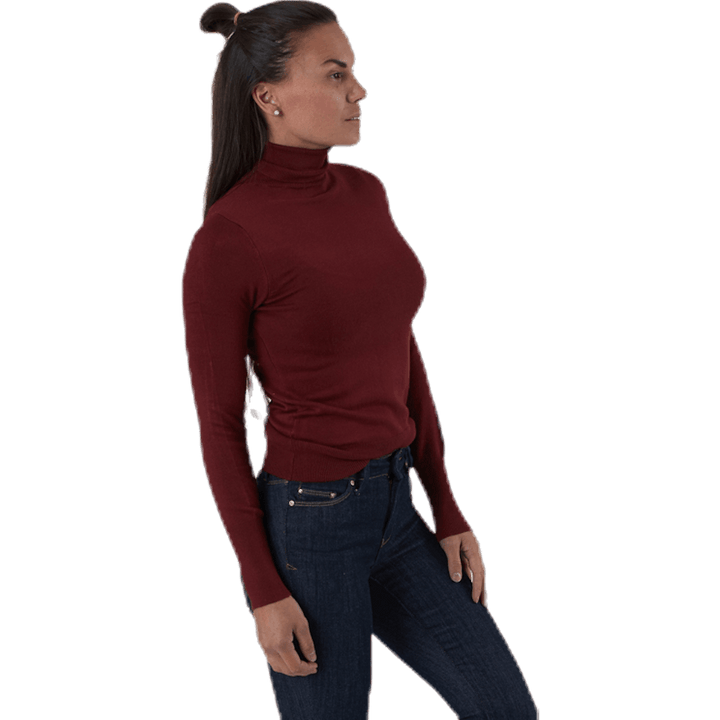 Venice L/S Rollneck Pullover Knt Red