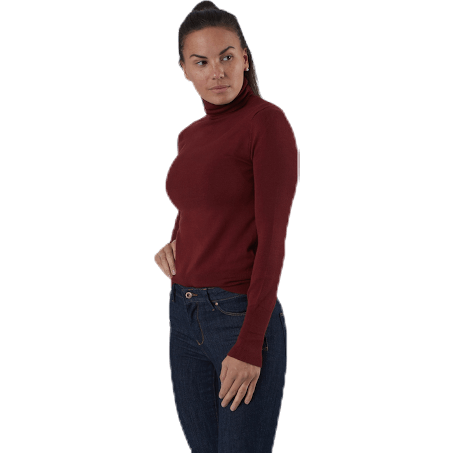 Venice L/S Rollneck Pullover Knt Red
