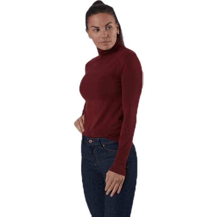 Venice L/S Rollneck Pullover Knt Red