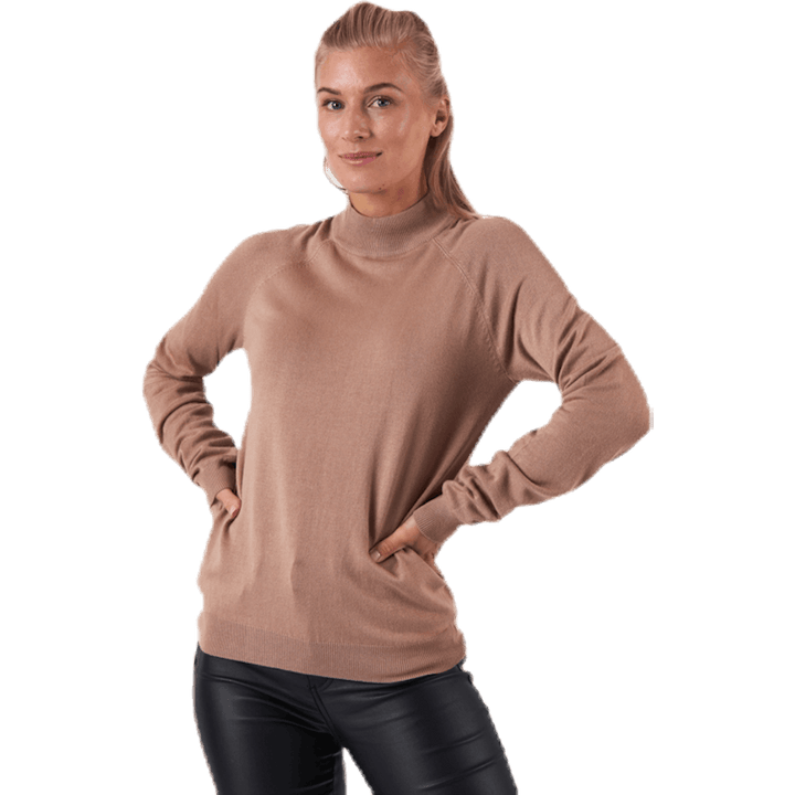 Esera Ls High Neck Knit Beige
