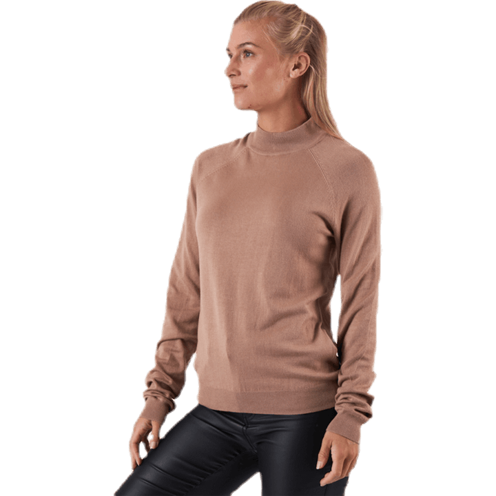 Esera Ls High Neck Knit Beige