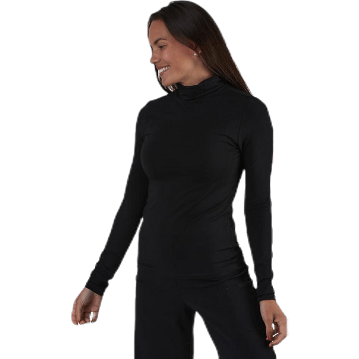 Irene Ls Rollneck Top Black