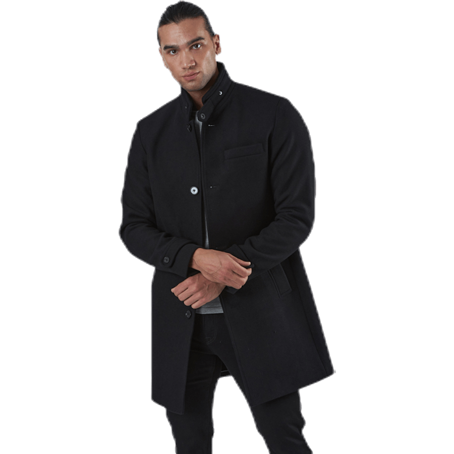 Melton Wool Coat Black