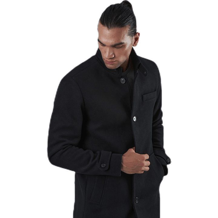 Melton Wool Coat Black