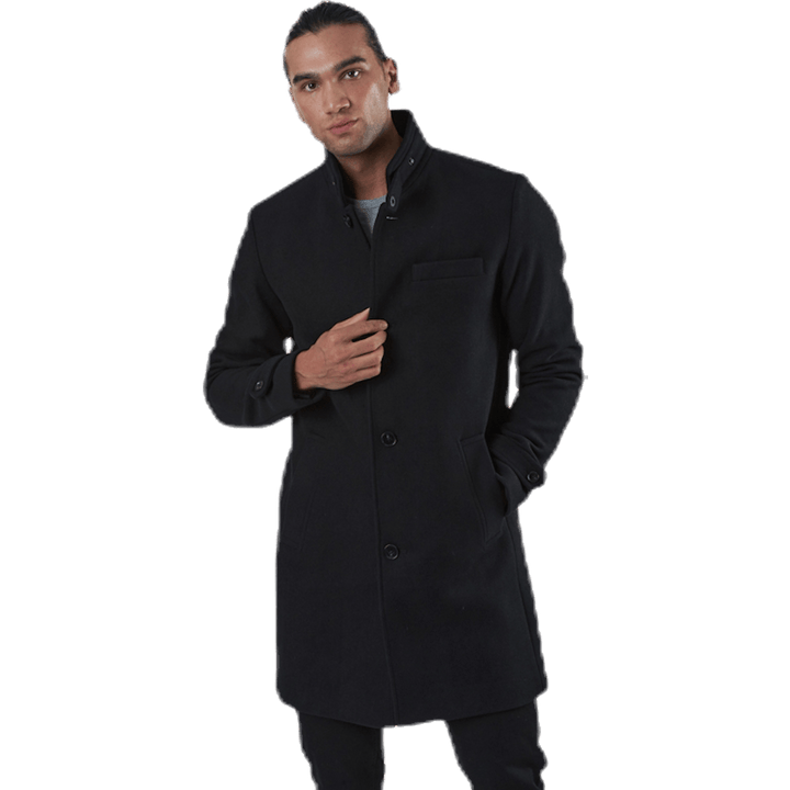 Melton Wool Coat Black