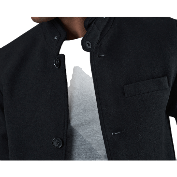 Melton Wool Coat Black