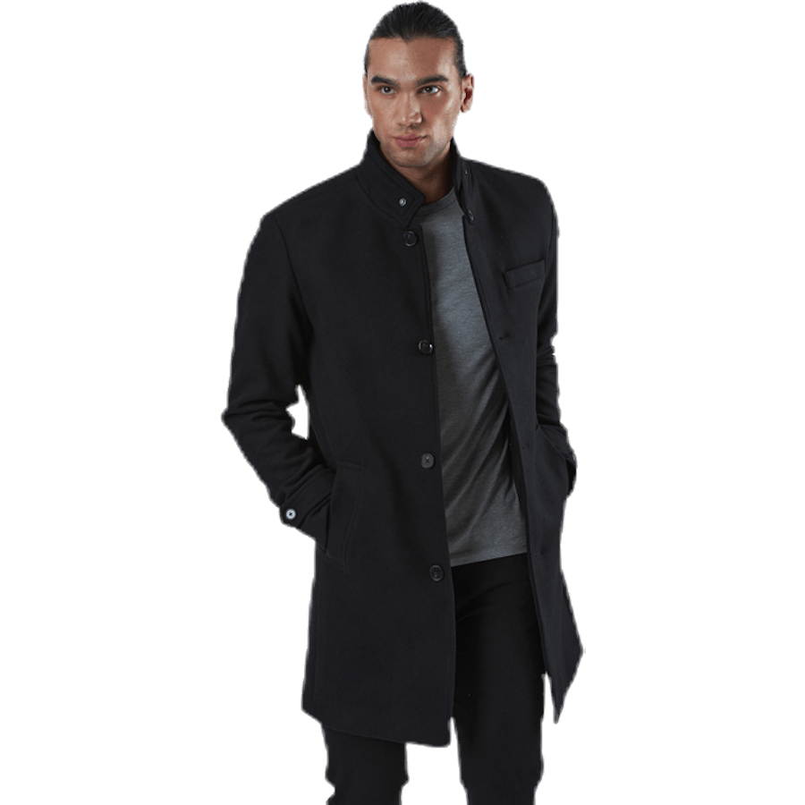 Melton Wool Coat Black