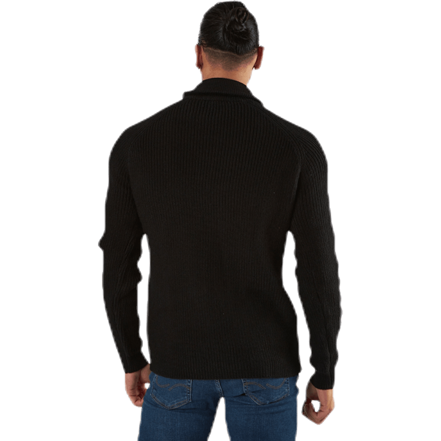 Ivy Knit Half Zip Black