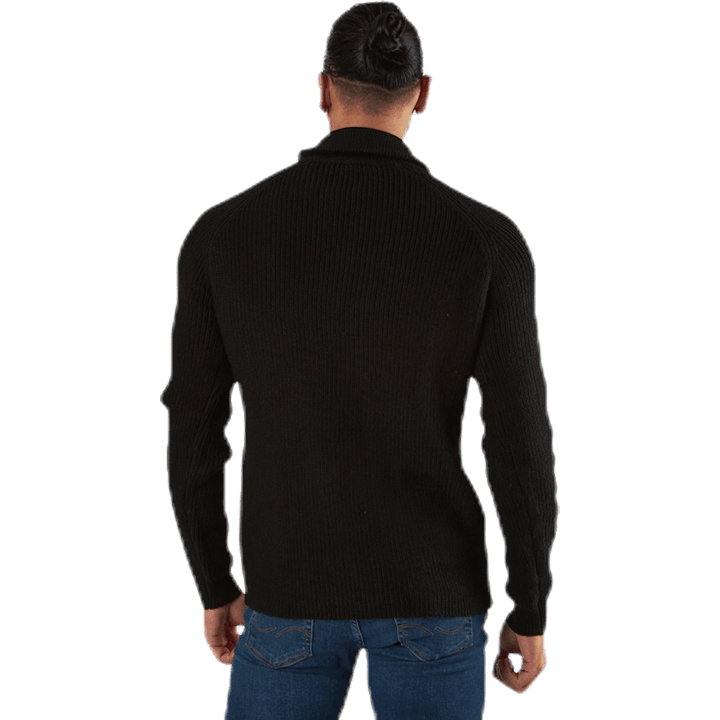 Ivy Knit Half Zip Black
