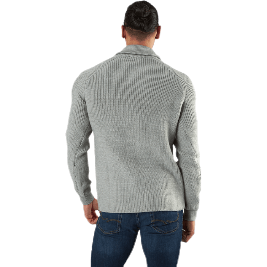 Ivy Knit Half Zip Grey