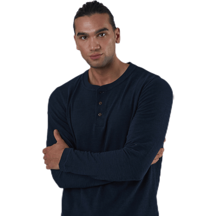 Ray Tee Ls Henley Blue