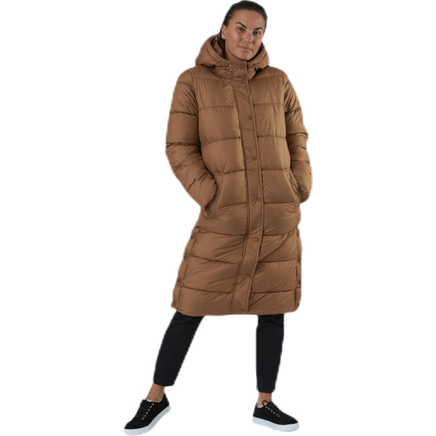 Newcammie Long Quilted Coat Otw Brown