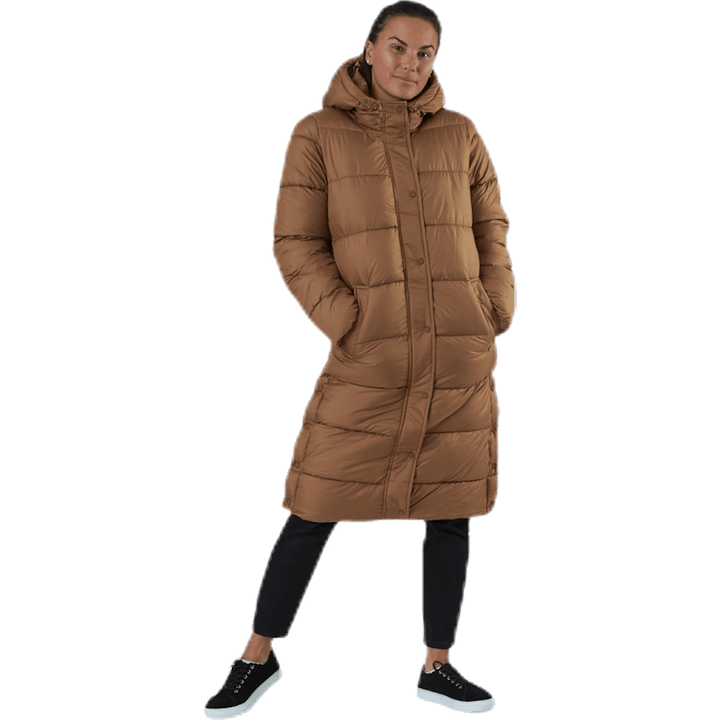 Newcammie Long Quilted Coat Otw Brown