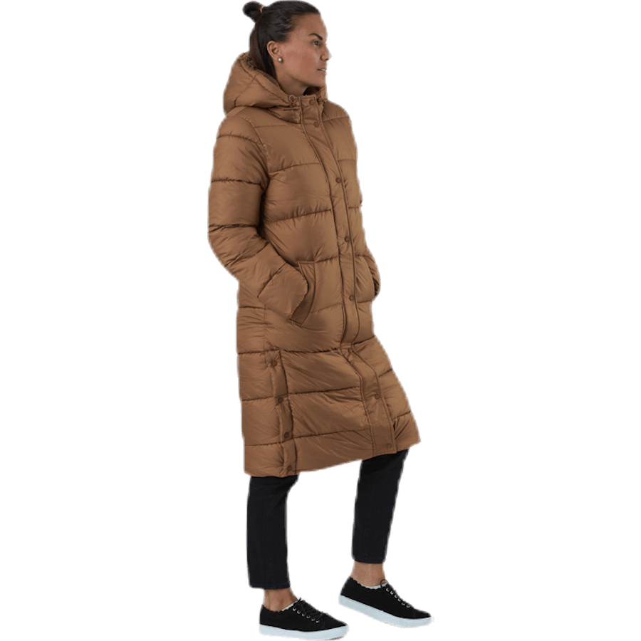 Newcammie Long Quilted Coat Otw Brown