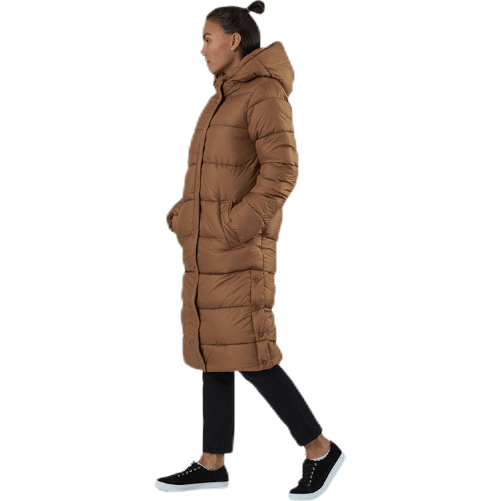 Newcammie Long Quilted Coat Otw Brown