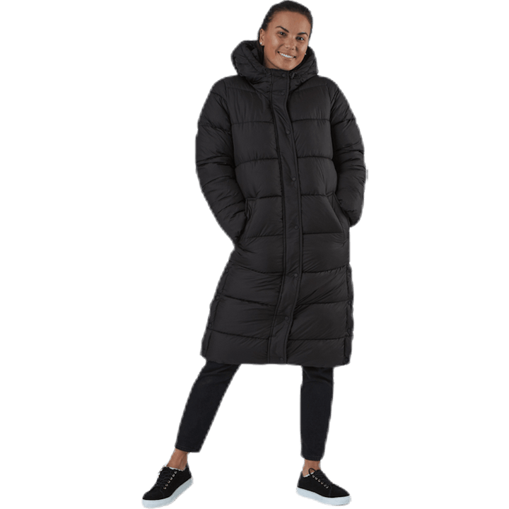 Newcammie Lång quiltad kappa Otw Svart