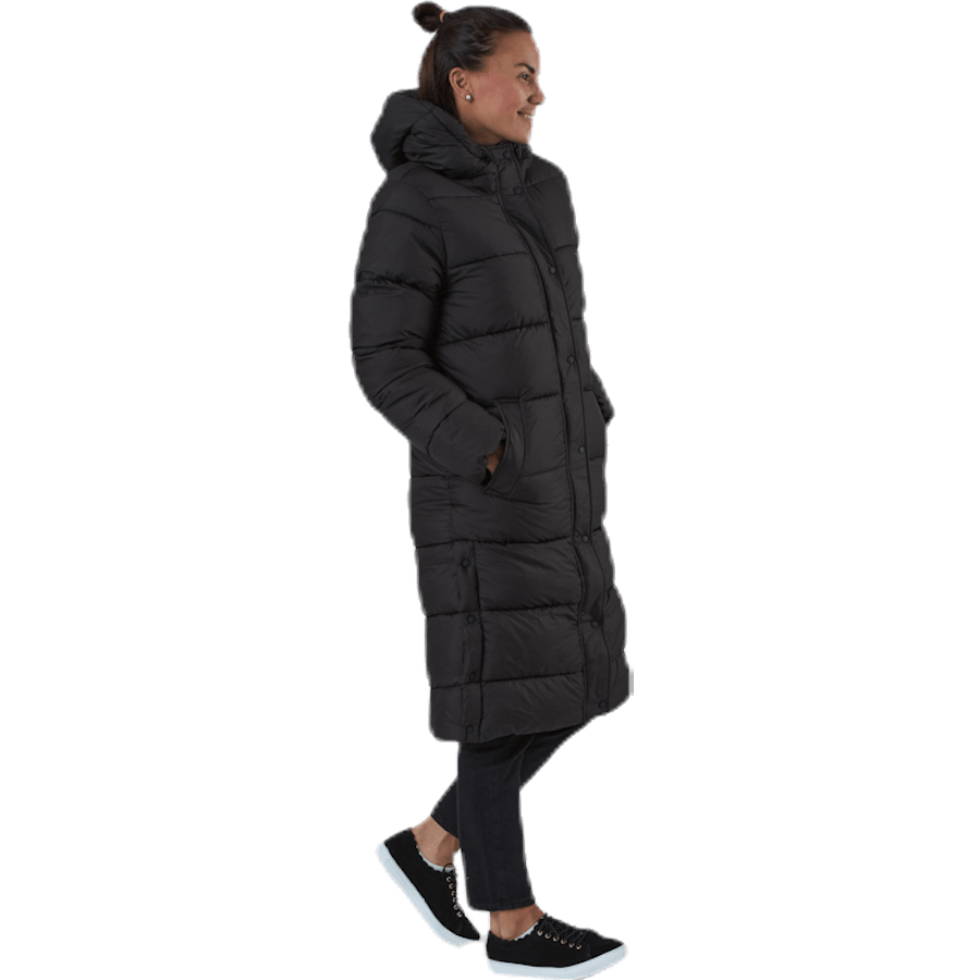 Newcammie Lång quiltad kappa Otw Svart