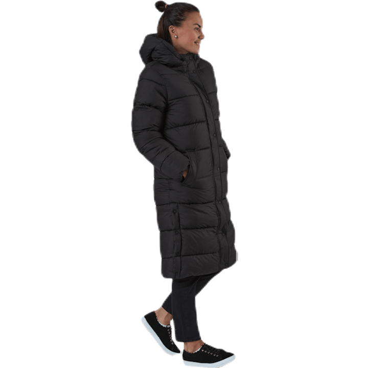 Newcammie Lång quiltad kappa Otw Svart