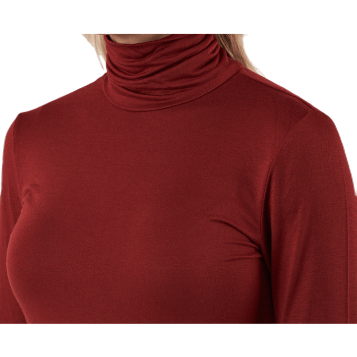 Lela Life L/S Rollneck Top Jrs Brown