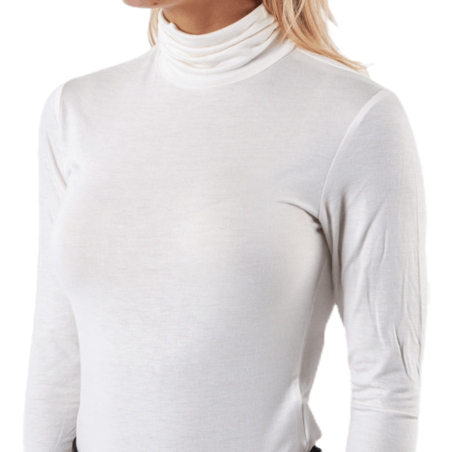 Lela Life L/S Rollneck Top Jrs White