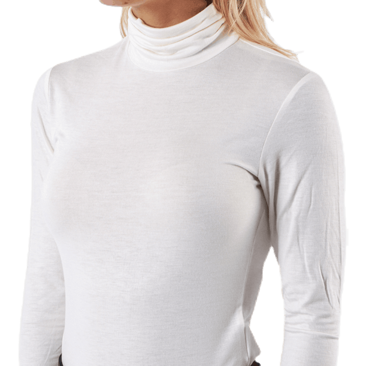 Lela Life L/S Rollneck Top Jrs White