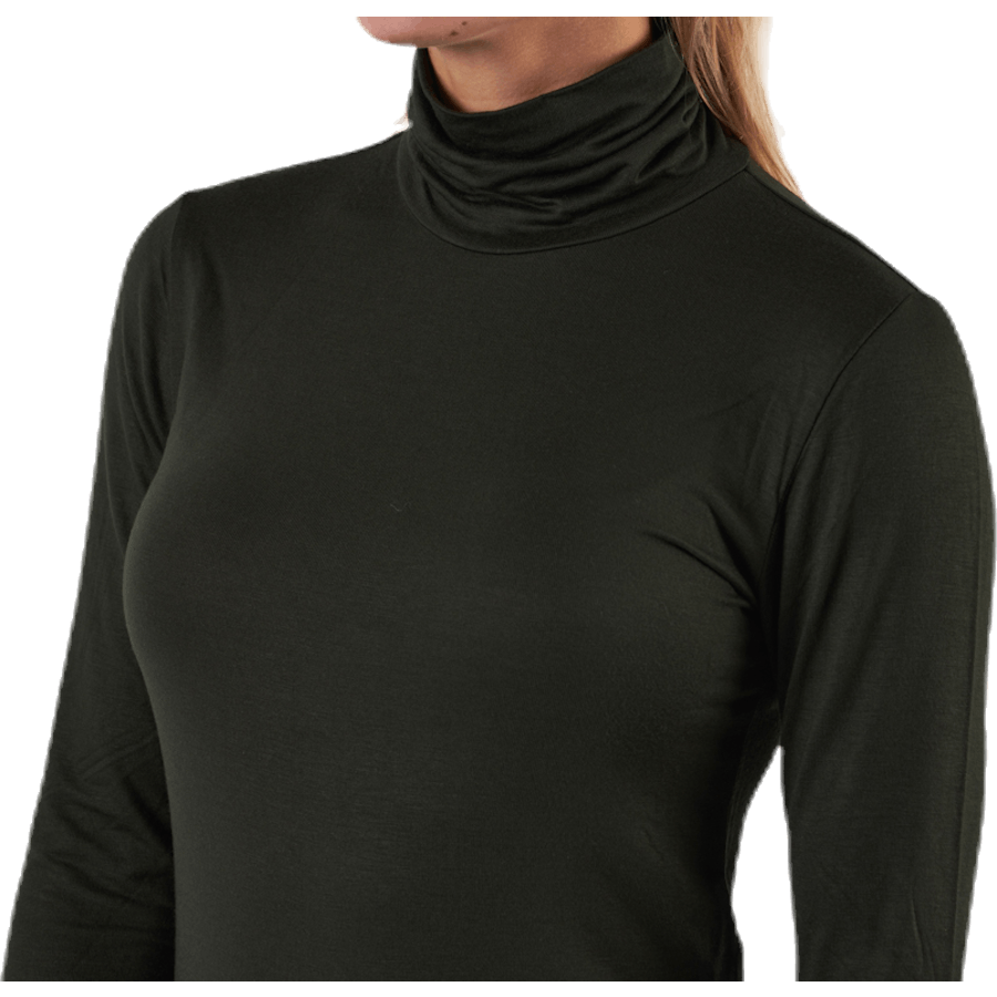 Lela Life L/S Rollneck Top Jrs Black