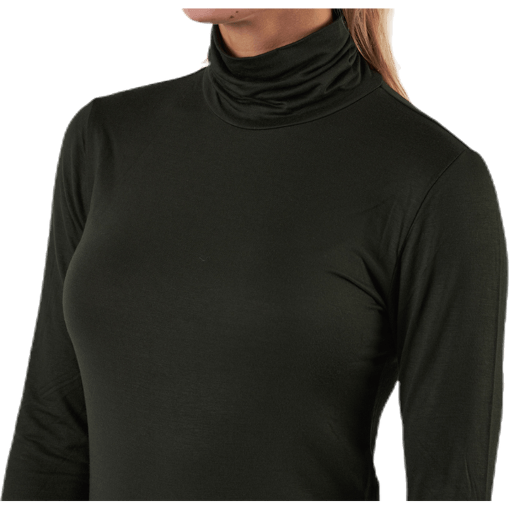 Lela Life L/S Rollneck Top Jrs Black