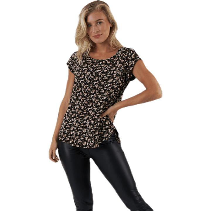 Vic Ss Aop Top Wvn Black