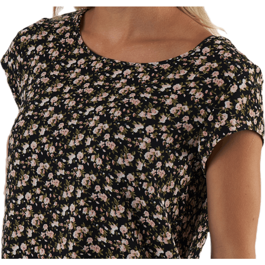 Vic Ss Aop Top Wvn Black