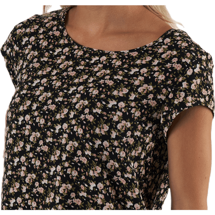 Vic Ss Aop Top Wvn Black