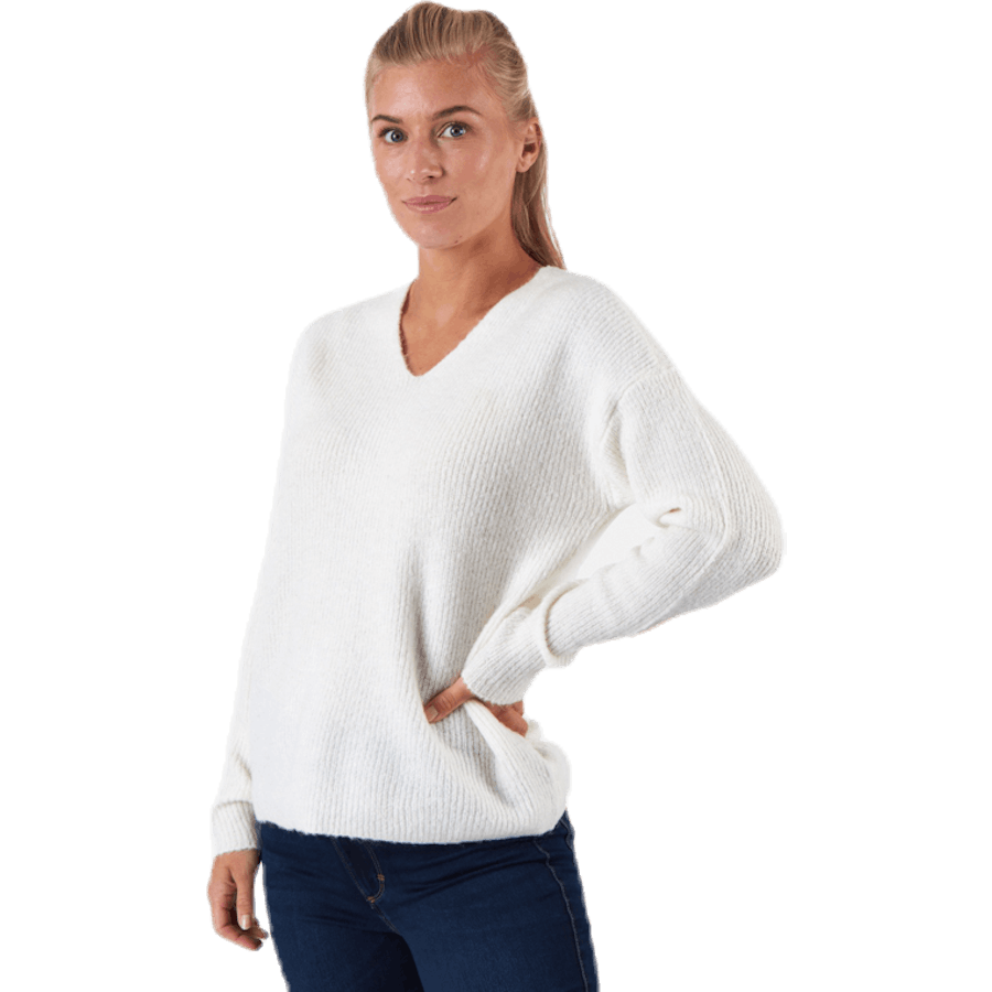 Camilla Pullover L/S con scollo a V Knt Bianco