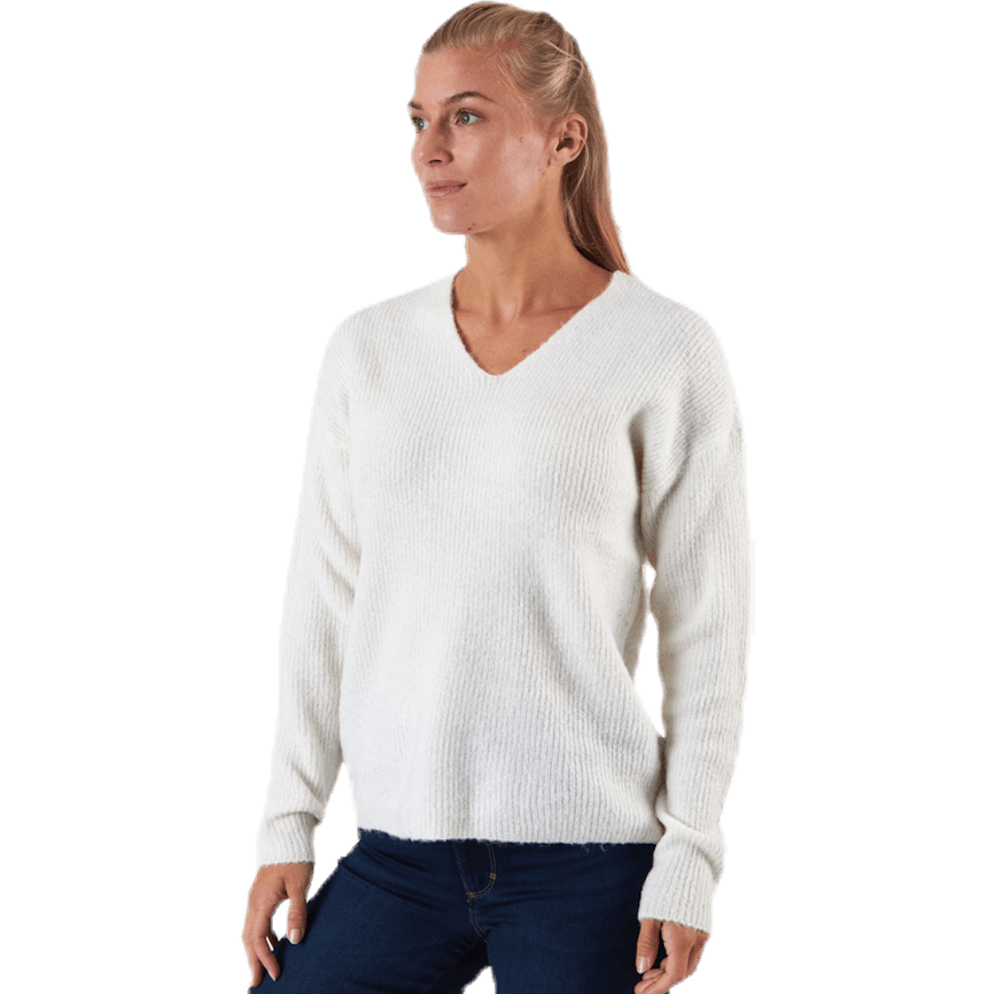 Camilla Pullover L/S con scollo a V Knt Bianco