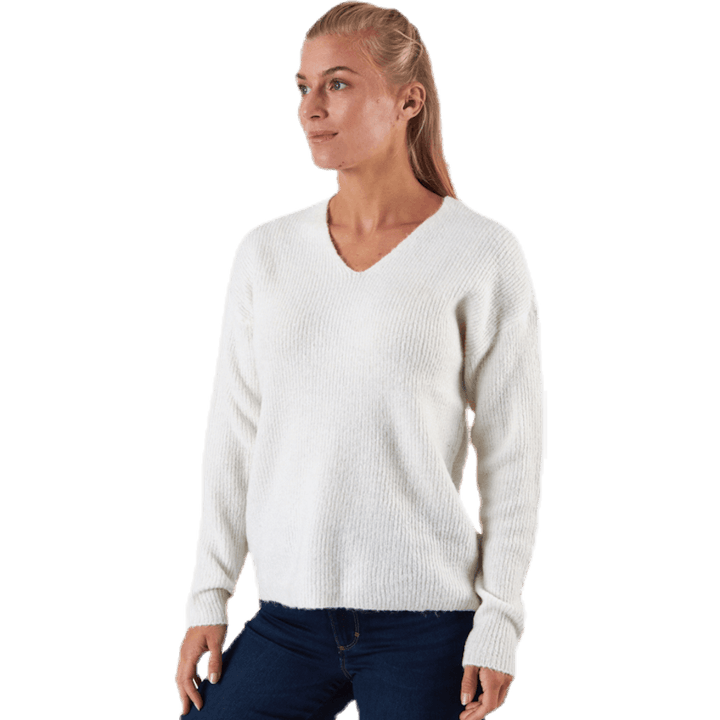 Camilla Pullover L/S con scollo a V Knt Bianco