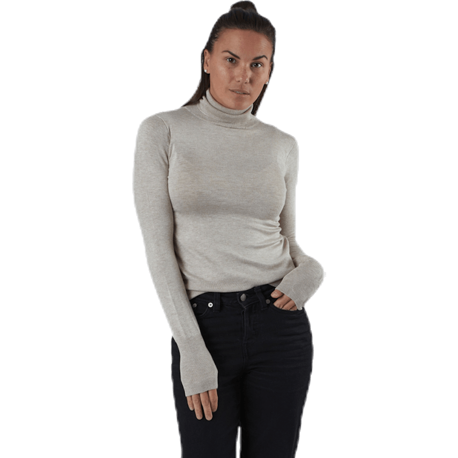 Venice L/S Rollneck Pullover Knt Grey