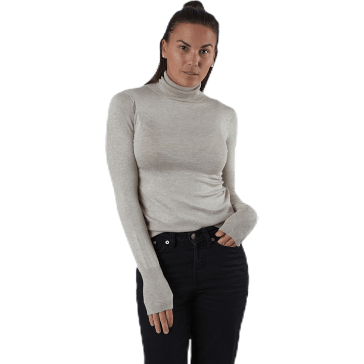 Venice L/S Rollneck Pullover Knt Grey