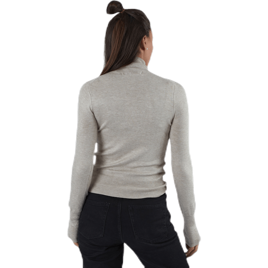 Venice L/S Rollneck Pullover Knt Grey