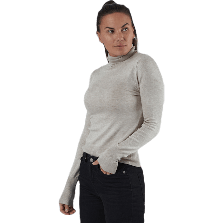 Venice L/S Rollneck Pullover Knt Grey